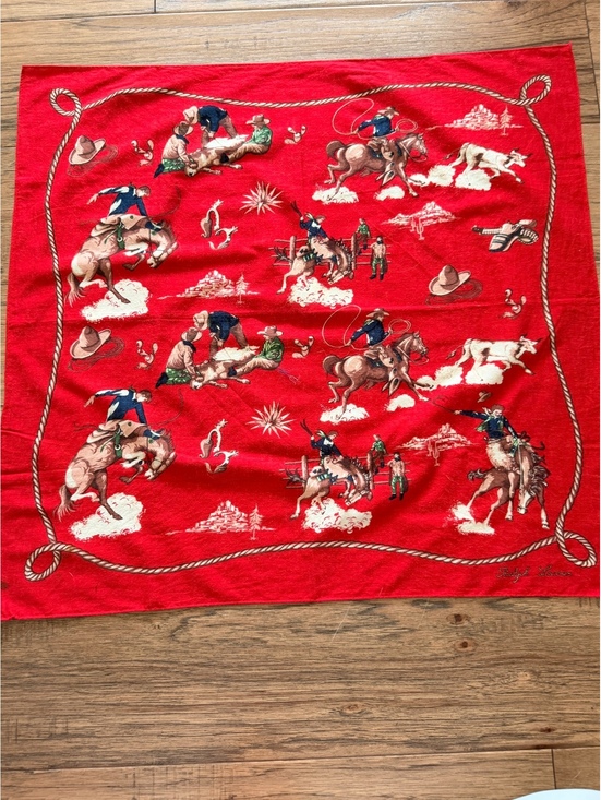 Ralph Lauren Accessories - Ralph Lauren Western Themed Red Bandana Scarf